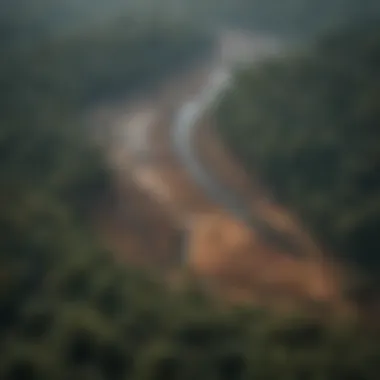 Map illustrating regions affected by deforestation and its consequences on biodiversity