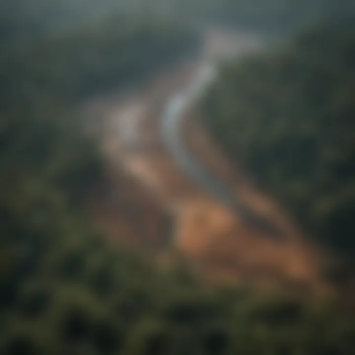 Map illustrating regions affected by deforestation and its consequences on biodiversity