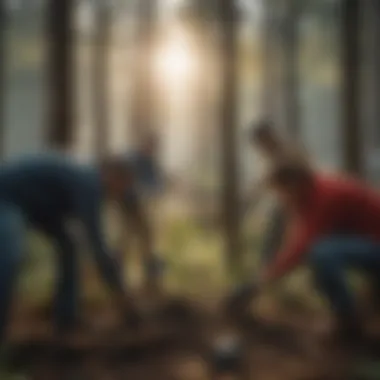Community members engaged in tree planting