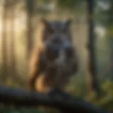 A majestic owl perched on a tree branch at dusk, showcasing its keen gaze.