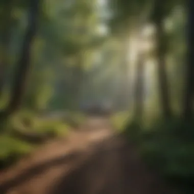 An overview of a well-maintained camping area showcasing trails and greenery