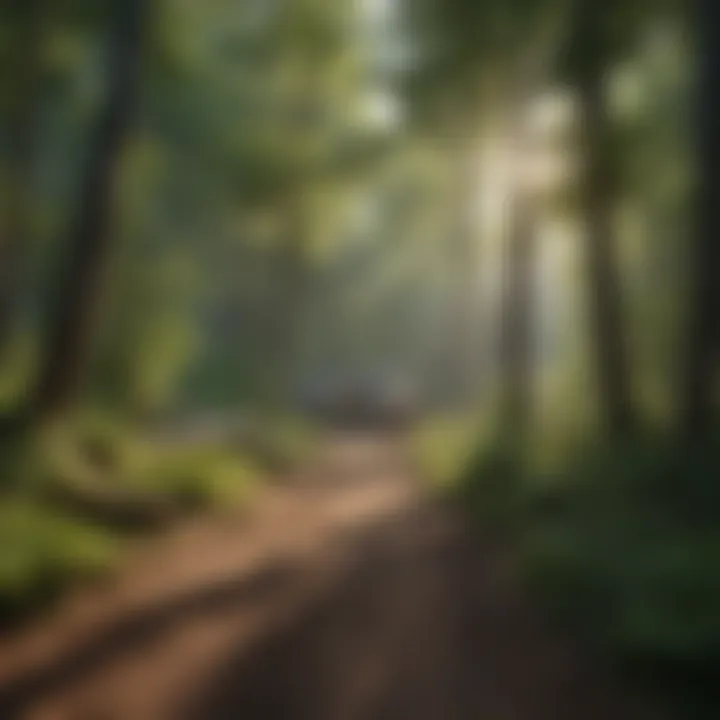 An overview of a well-maintained camping area showcasing trails and greenery