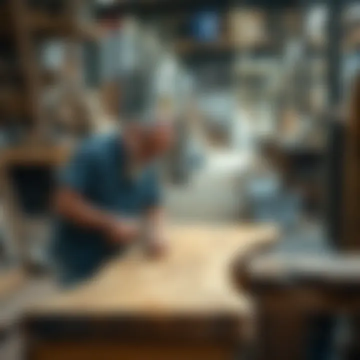 Artisan crafting furniture from reclaimed wood