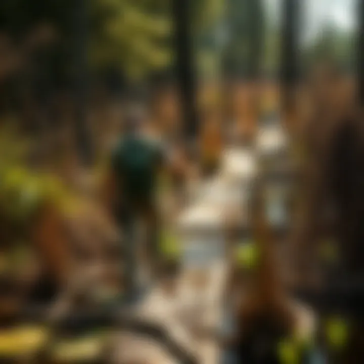 Conservation efforts in action within a wetland environment.