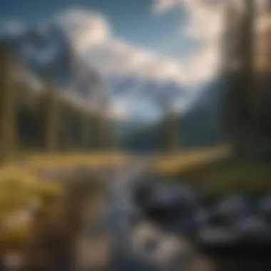 Breathtaking mountain range with snow-capped peaks