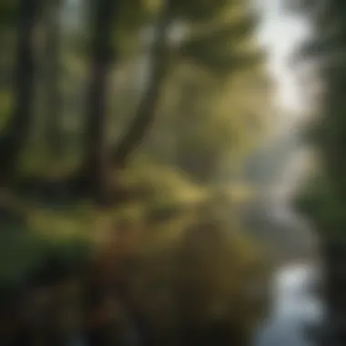 Vital Waterways and Their Ecosystems A serene waterway flowing through a vibrant ecosystem