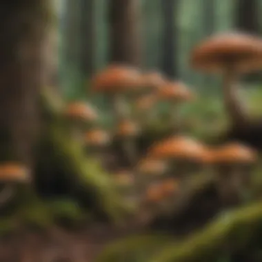 Diversity of Tree Mushrooms Diverse tree mushroom species in their natural habitat