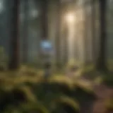 An automatic weather station in a forest environment