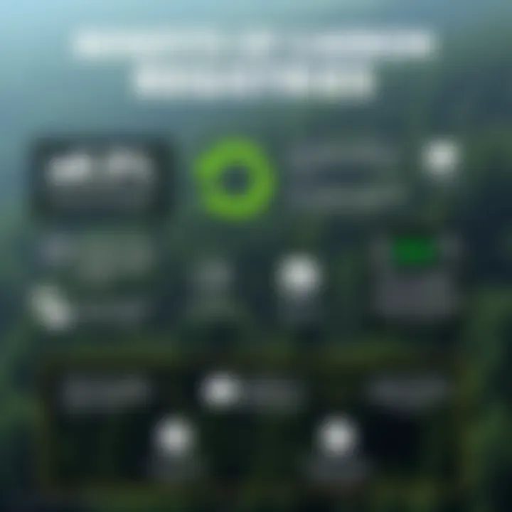 An infographic illustrating the benefits of engaging with carbon registries for sustainable forestry.