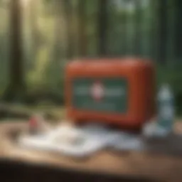 DOT-approved first aid kit displayed on a table