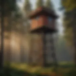 A forestry fire watch tower amidst a dense forest