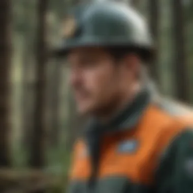 Close-up of a forestry guard showing its design features