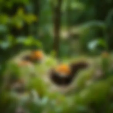 Nesting Behaviors and Dens of Foxes A close-up of fox dens in a grassy area highlighting nesting behaviors.
