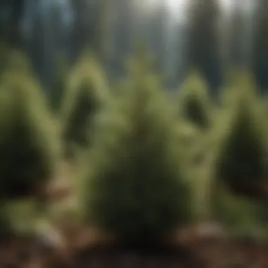 Fraser fir plugs in a nursery setting