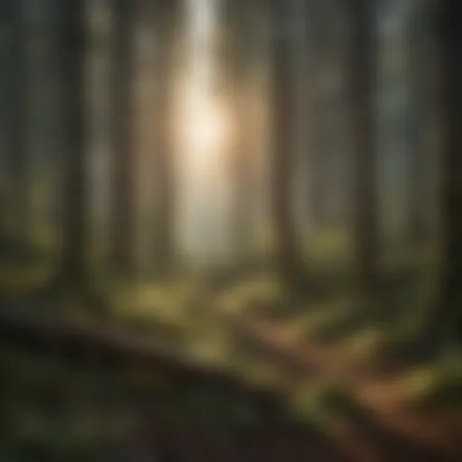 Digital rendering of a forest landscape showcasing sustainable practices