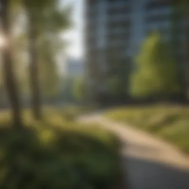 Green spaces integrated within the Junction Flats development