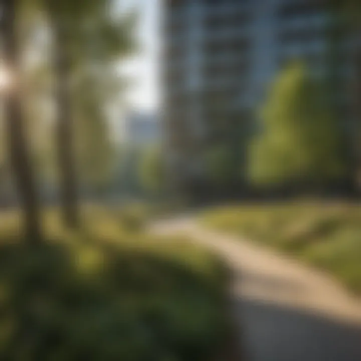 Green spaces integrated within the Junction Flats development
