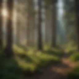 A lush forest showcasing a variety of healthy trees