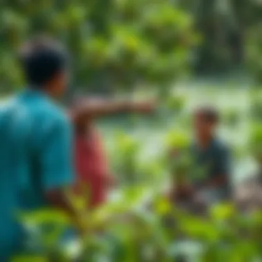 Community engaging in mangrove conservation efforts