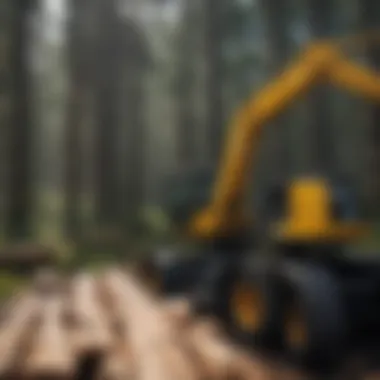 Close-up of the operational controls of a mini log loader