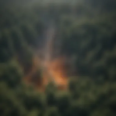Environmental Stressors Impacting Forest Health Aerial view of a forest experiencing environmental stress