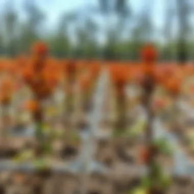 Red Oak Seedlings in a Nursery Healthy red oak seedlings in a nursery setting