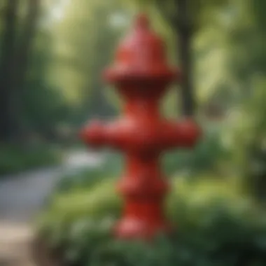 Sanitary yard hydrant in a landscaped garden highlighting its integration.