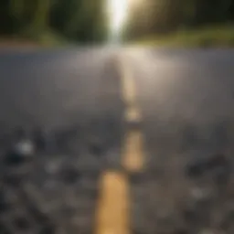 A close-up of asphalt texture showcasing its composition.