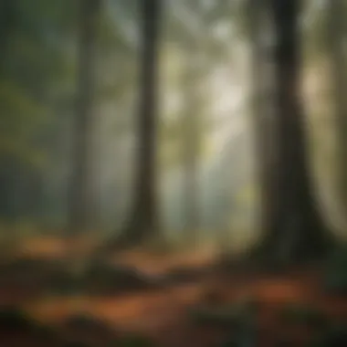 Diversity in the Forest A vibrant forest scene highlighting diverse tree species and their foliage.
