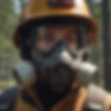 Close-up of a wildland fire respirator showcasing its filters