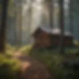 A diverse forest showcasing various wildland shelters