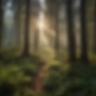 Successful Reforestation Efforts A lush forest representing successful reforestation efforts.