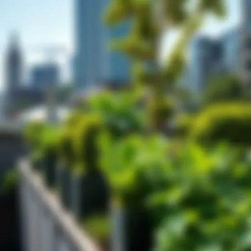 Thriving Greenery: Rooftop Gardens in Urban Landscapes Lush green rooftop garden thriving in an urban environment