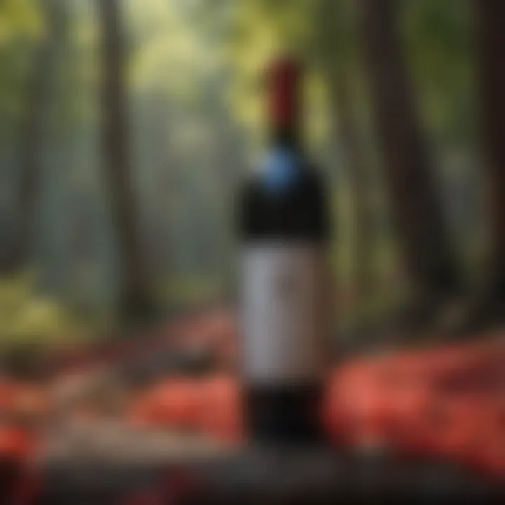 A bottle of Washoe Blood Red Wine elegantly displayed