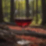 Vibrant hue of Washoe Blood Red Wine in a glass