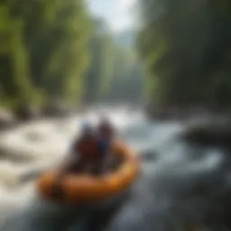 Rafters navigating the challenging rapids of Nantahala River