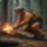 Wildland firefighter demonstrating essential skills in the field