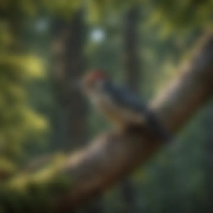 A vibrant woodpecker perched on a tree branch in Washington